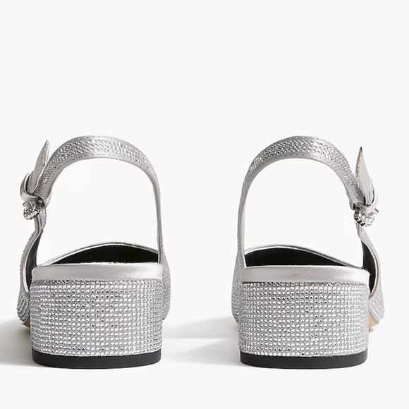 NWOB J crew Rhinestone low-heel slingbacks - Picture 4 of 7